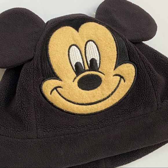 Disney Disneyland black fleece Mickey Mouse 3D ears warm hat - Picture 3 of 6